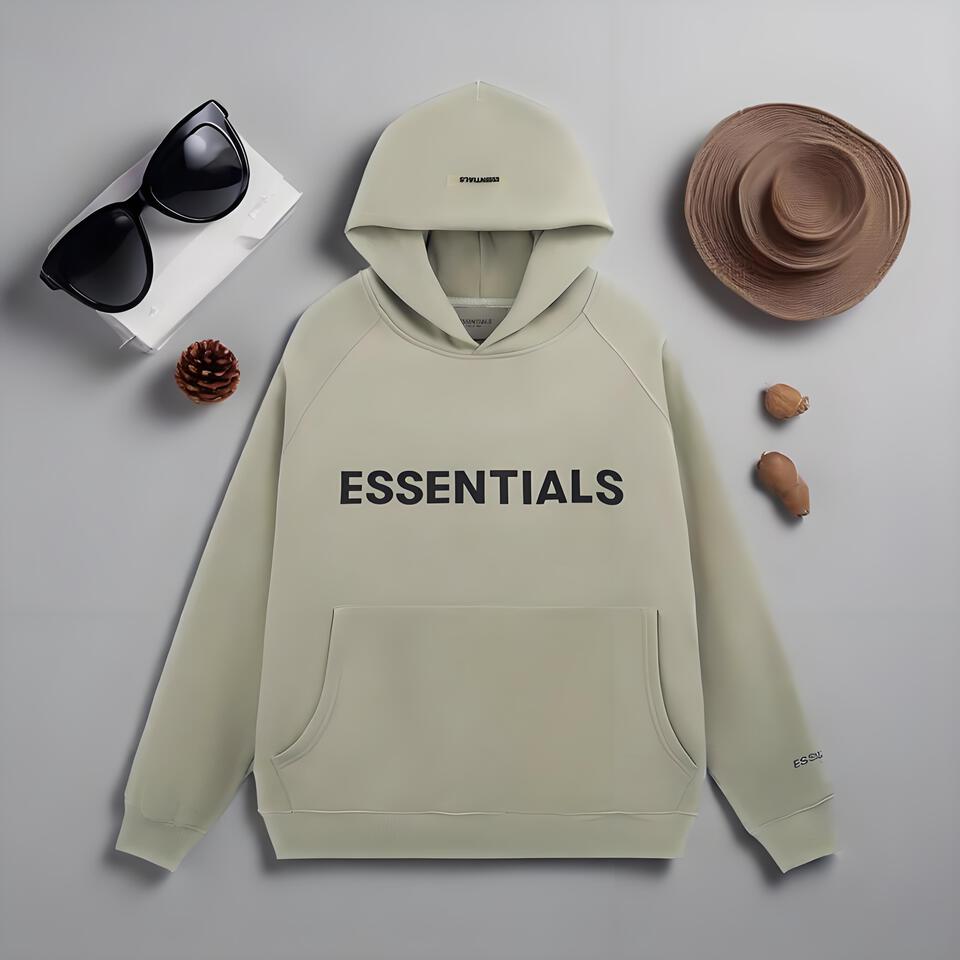 ESSENTIALS Unisex Hoodie Cotton Streetwear Gray