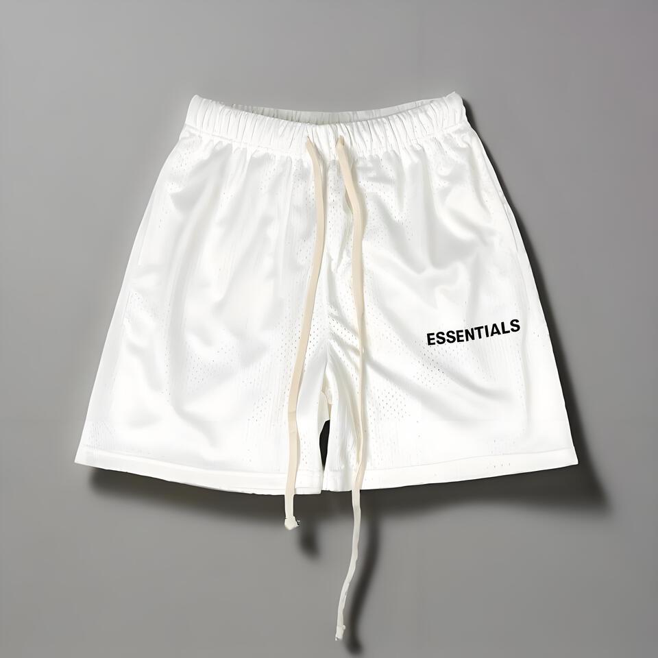 ESSENTIALS White Mesh Breathable Athletic Shorts