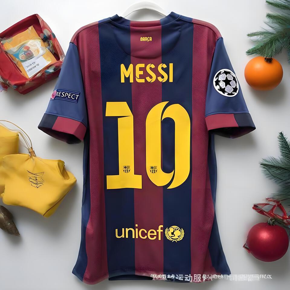 FC Barcelona Classic Red Blue Stripe Messi 10 Breathable Soccer Jersey