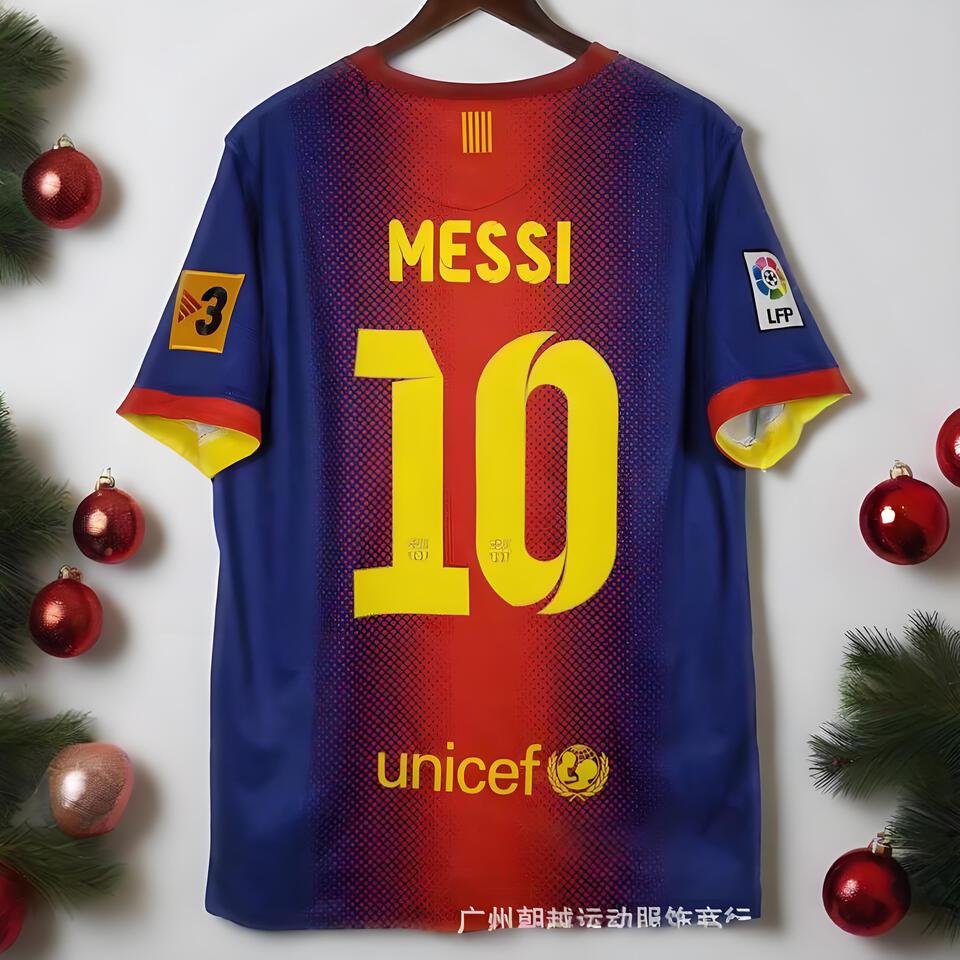 FC Barcelona Messi Blue Red Gradient Breathable Soccer Jersey