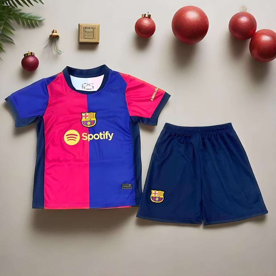 FCB Kids Home Away Red Blue Soccer Jersey, FC Barcelona Uniforms