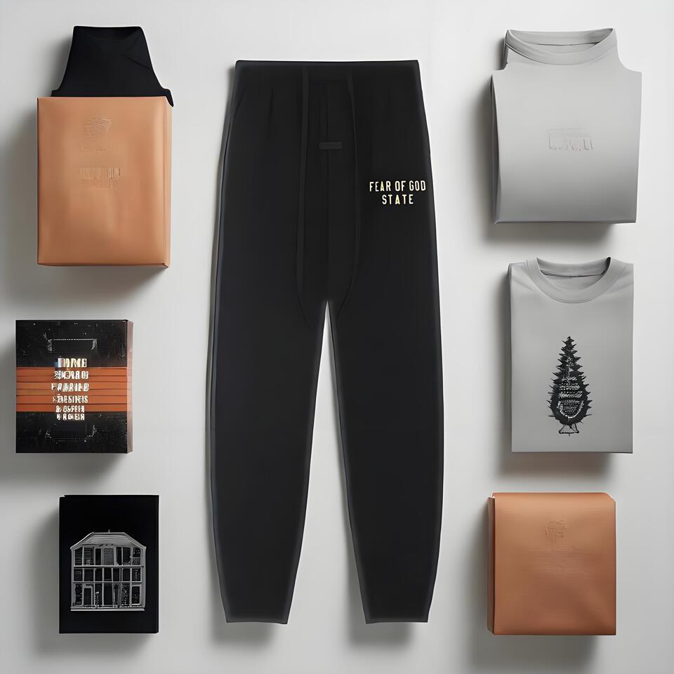 Fear Of God Black Cotton Joggers Streetwear Sweatpants