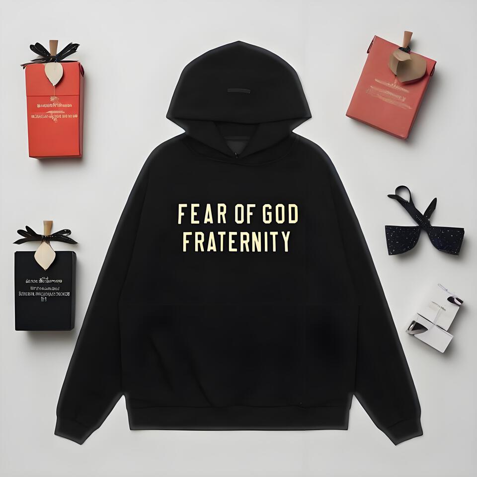 Fear Of God Black Hooded Sweatshirt Men's Pullover