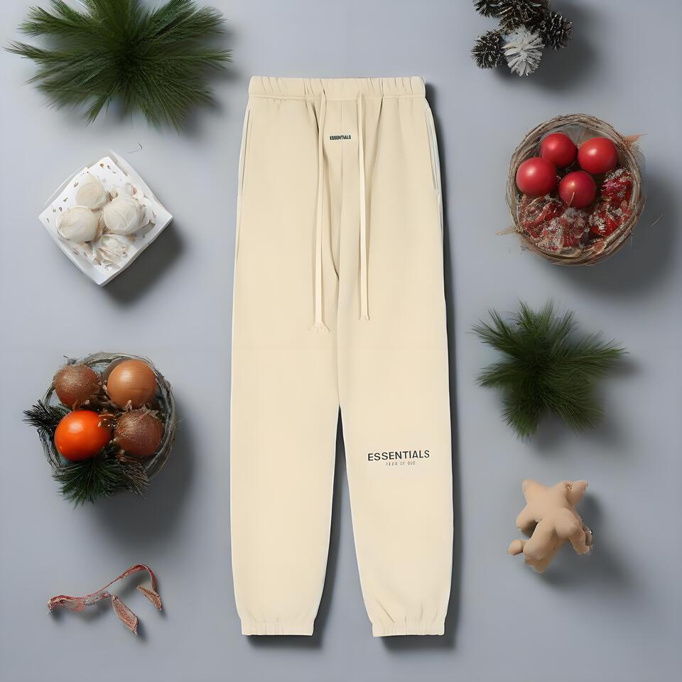 Fear Of God Essentials Beige Cotton Tapered Sweatpants