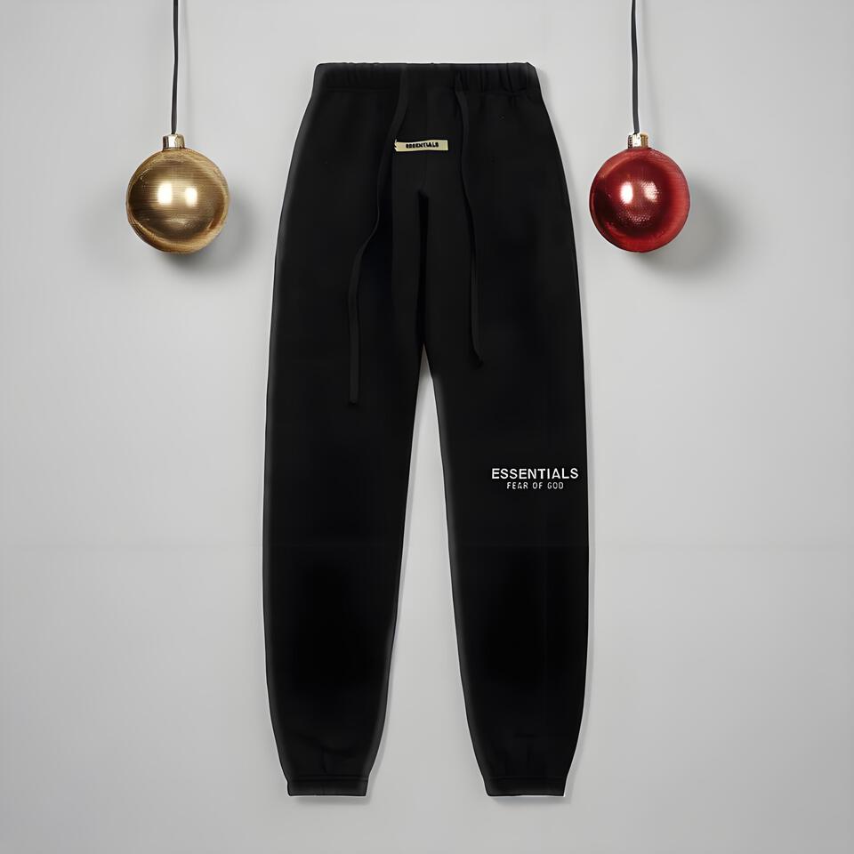 Fear Of God Essentials Black Cotton Joggers Side Print