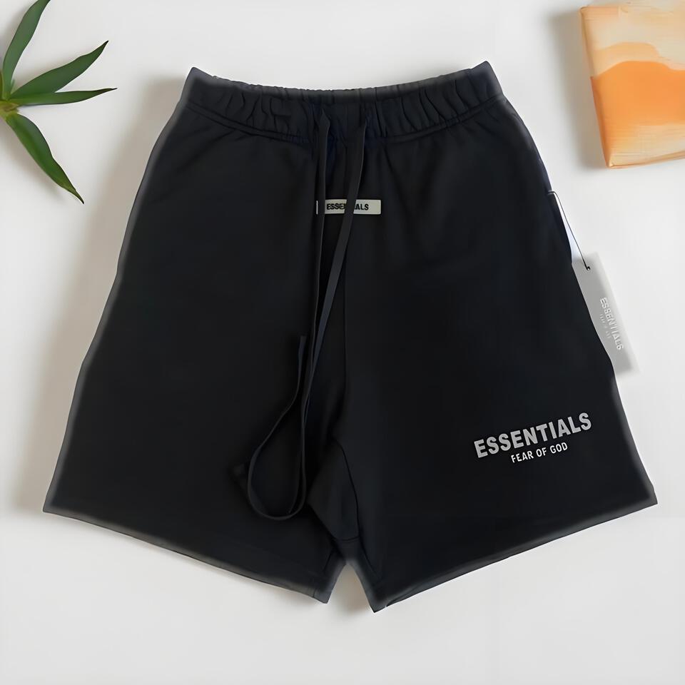 Fear Of God Essentials Black Cotton Shorts