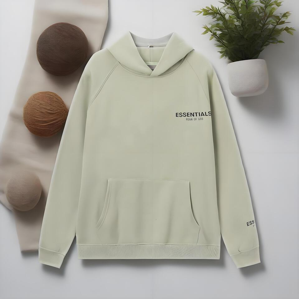 Fear Of God Essentials Hoodie In Light Green Unisex Streetwear