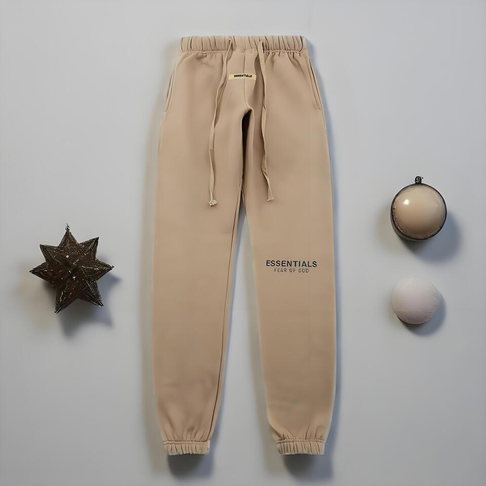 Fear Of God Essentials Khaki Cotton Joggers Unisex Pants