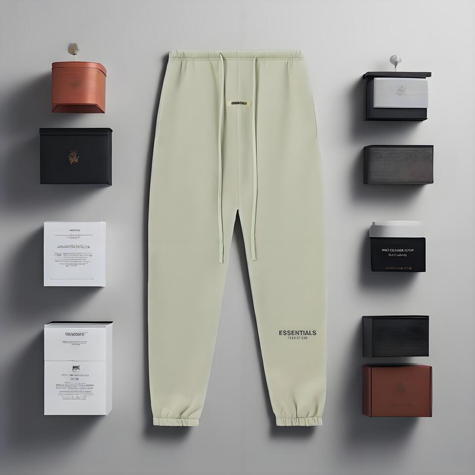 Fear Of God Essentials Khaki Tapered Cotton Sweatpants Unisex