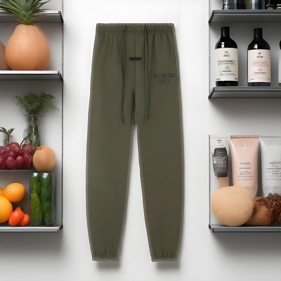 Fear Of God Essentials Olive Green Cotton Blend Joggers