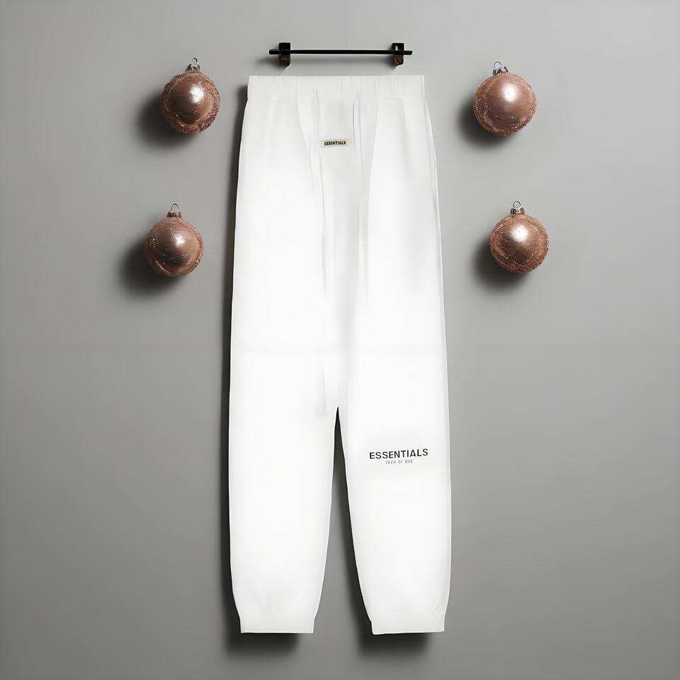 Fear Of God Essentials White Cotton Joggers