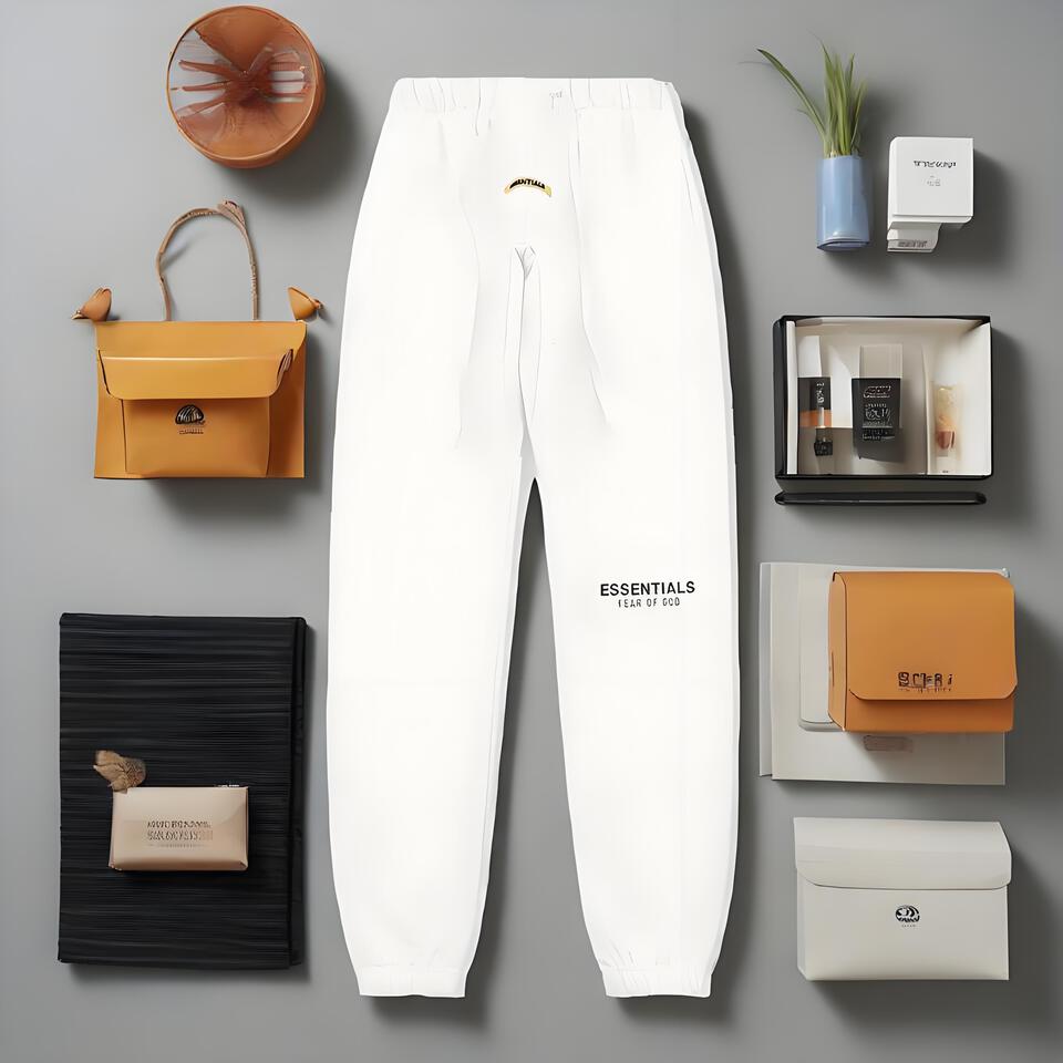 Fear Of God Essentials White Cotton Tapered Pants