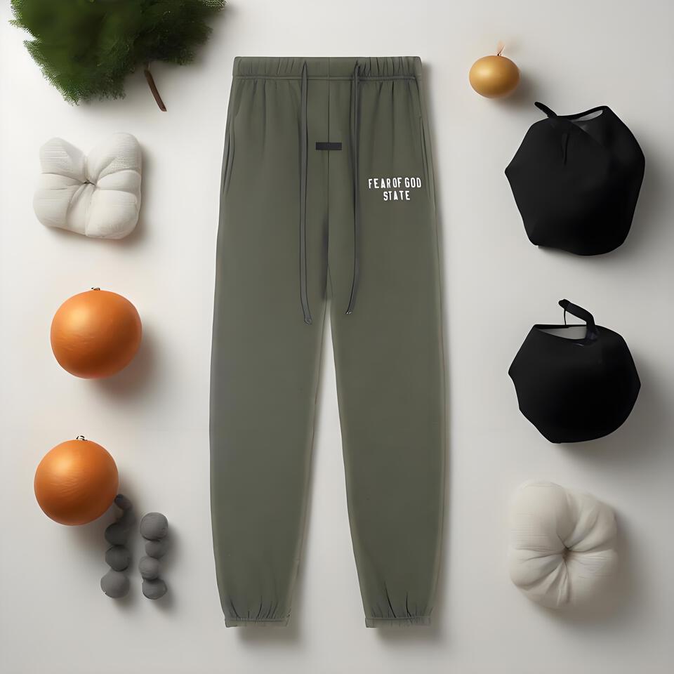 Fear Of God Military Green Cotton Joggers Streetwear