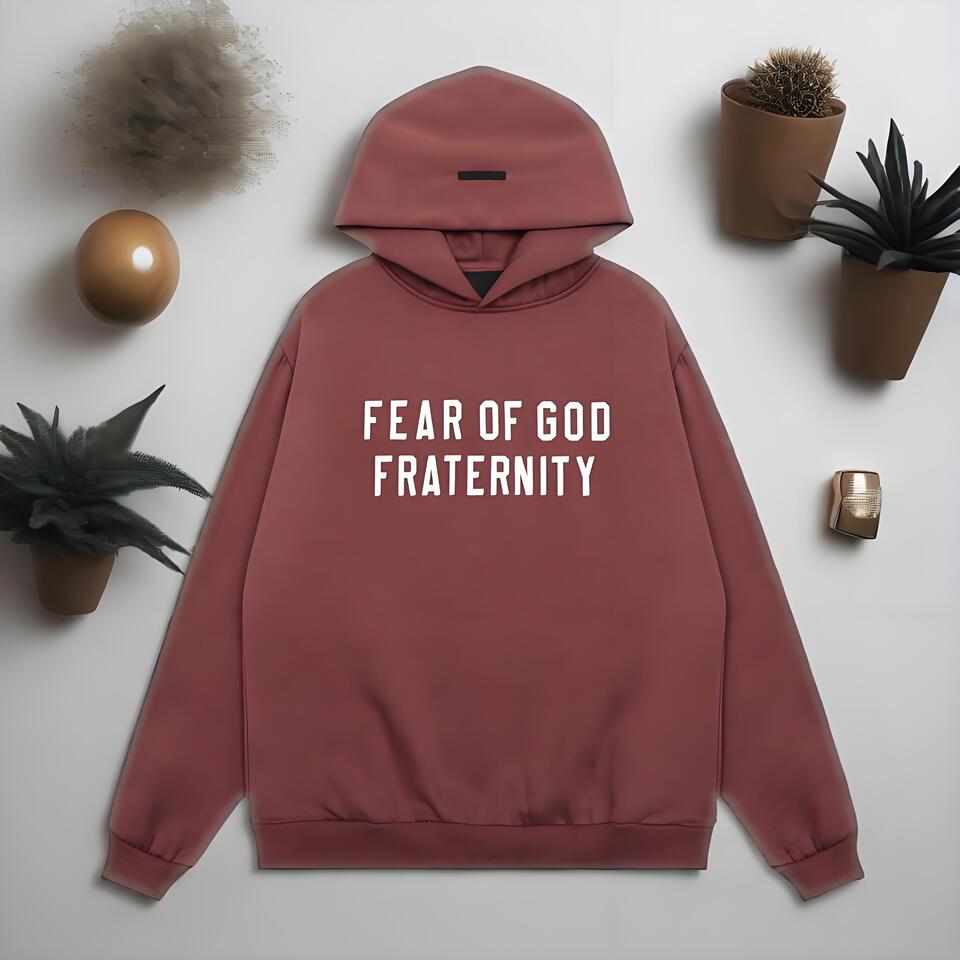 Fear Of God Wine Red Cotton Street Hooded Sweatshirt