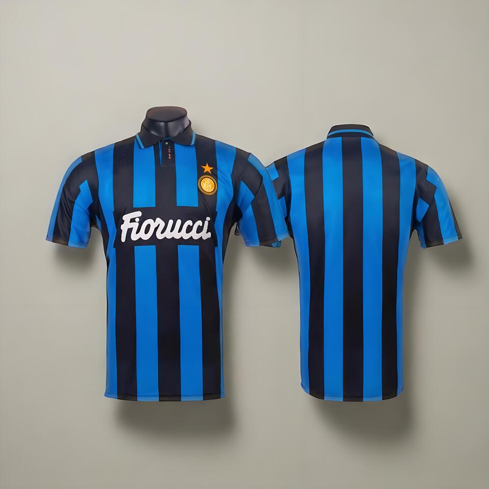 Fiorucci Blue and Black Striped T-Shirt | Vintage Classic Cotton Tee