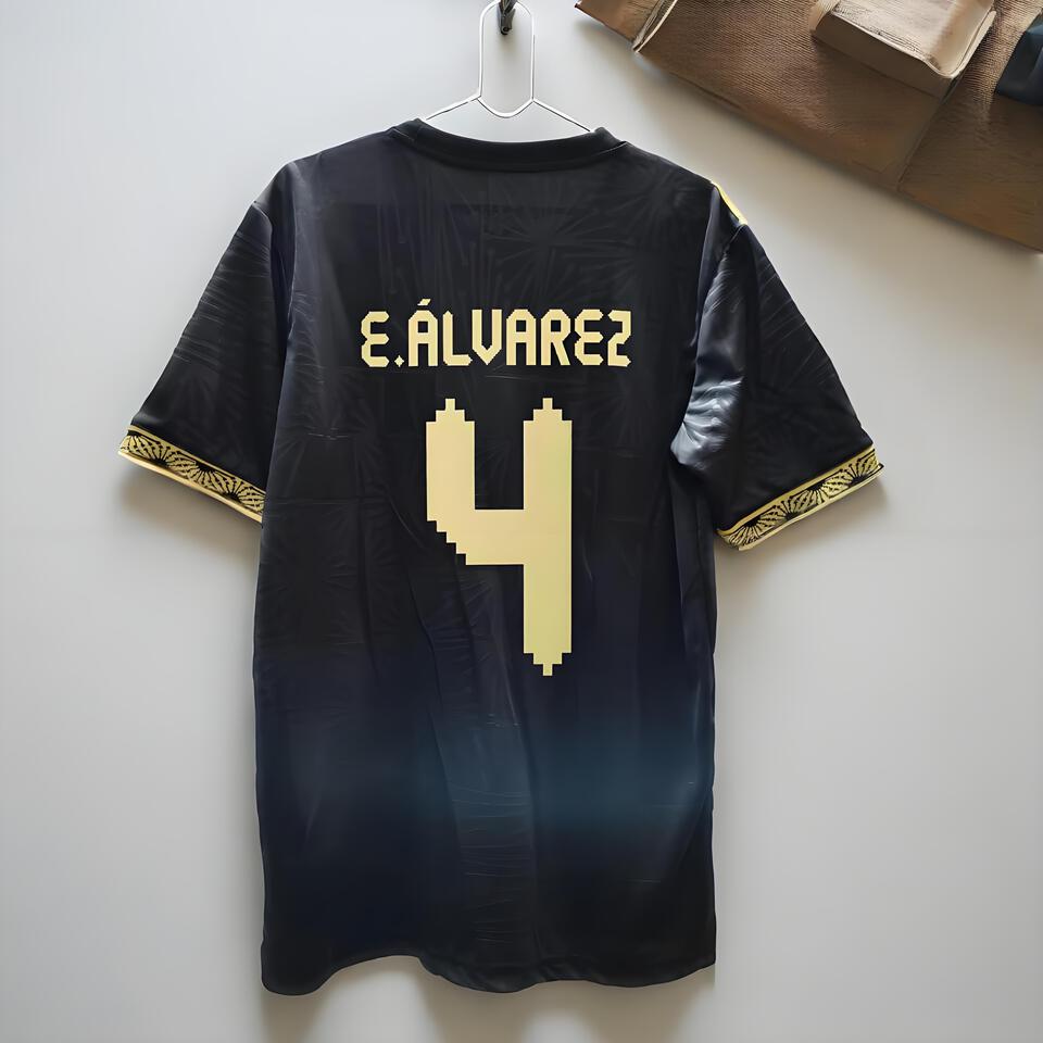 Football Series Black Breathable Graphic Print T-Shirt - Classic Design