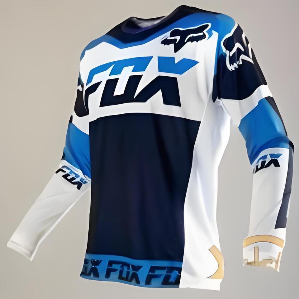 FOX Blue White Black Quick-Dry Sports Top