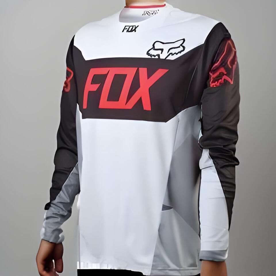 FOX Grey Black Long Sleeve MTB Shirt