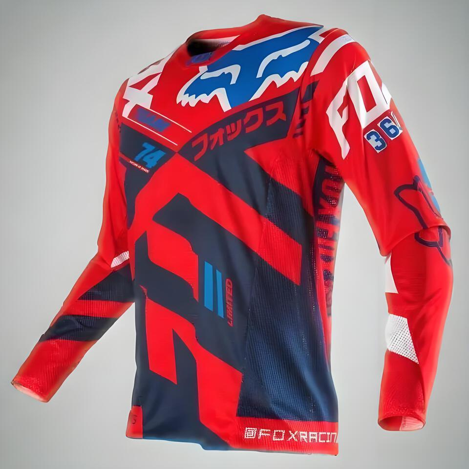 FOX Racing Dirt Bike Jersey Red Blue Long Sleeve