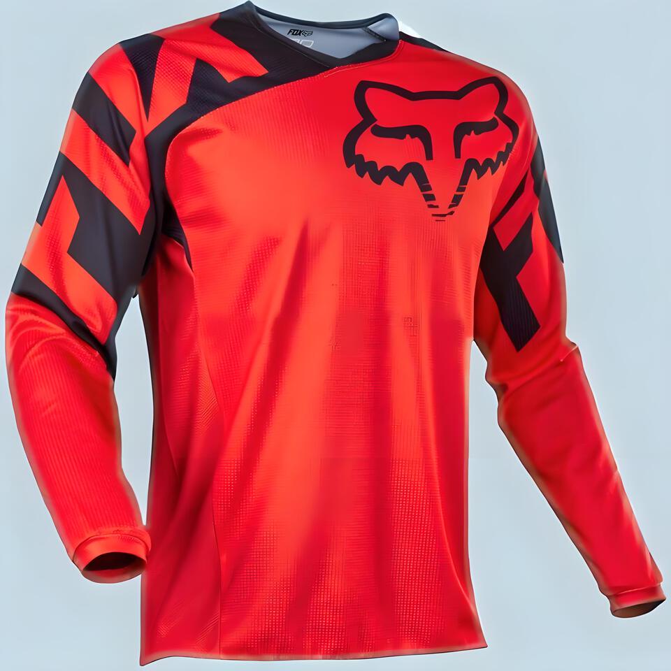 Fox Racing Red Quick-Dry Breathable Off-Road Sports Long Sleeve Shirt