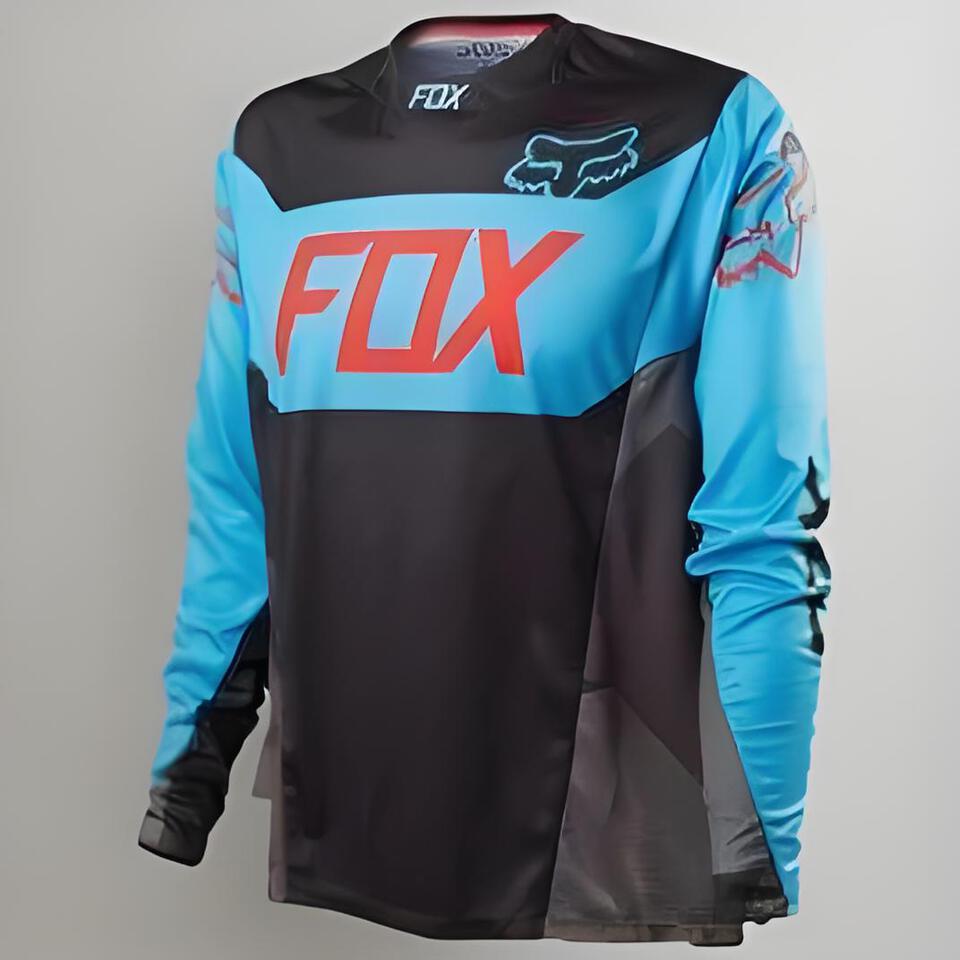 FOXFOX Black Blue Quick-Dry Polyester Outdoor Sports Top
