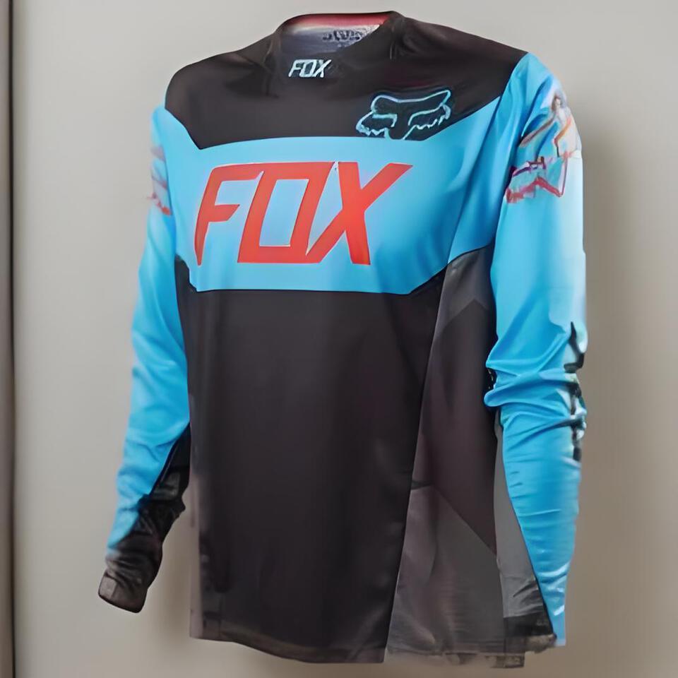 FOXFOX Black Blue Sports Shirt Cycling Long Sleeve Top