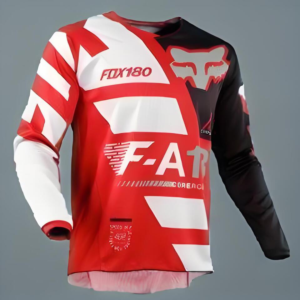 FOXFOX Red White Black Breathable Dirt Bike Jersey