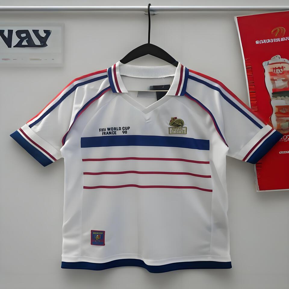 France 98 Retro Football White T-Shirt | Vintage Soccer Tee