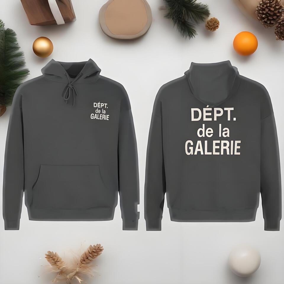 Galerie Dept Charcoal Cotton Hoodie Unisex Warm