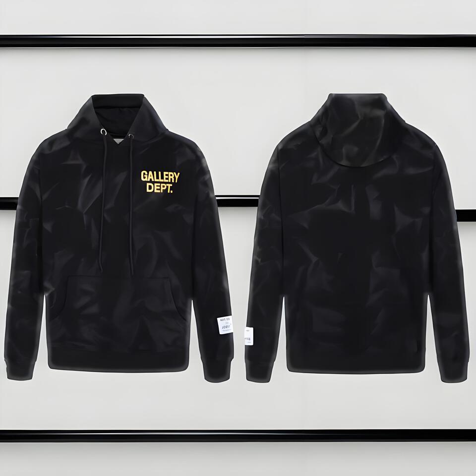 Gallery Dept Black Camo Cotton Hoodie