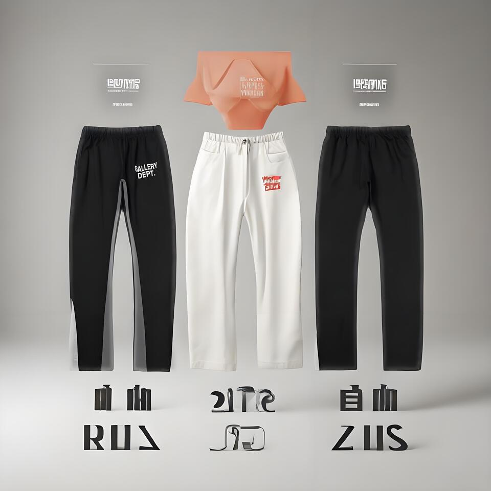 Gallery Dept Black Cotton Blend Straight Leg Pants Streetwear Colorblock