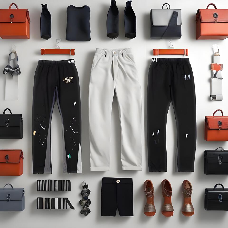 Gallery Dept Black Cotton Splatter Paint Joggers