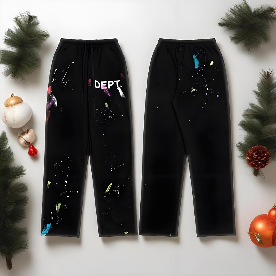 Gallery Dept Black Splatter Paint Casual Cotton Pants