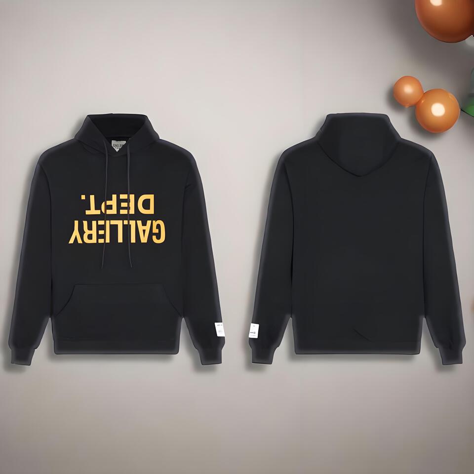 Gallery Dept Black Unisex Hoodie Streetwear Style