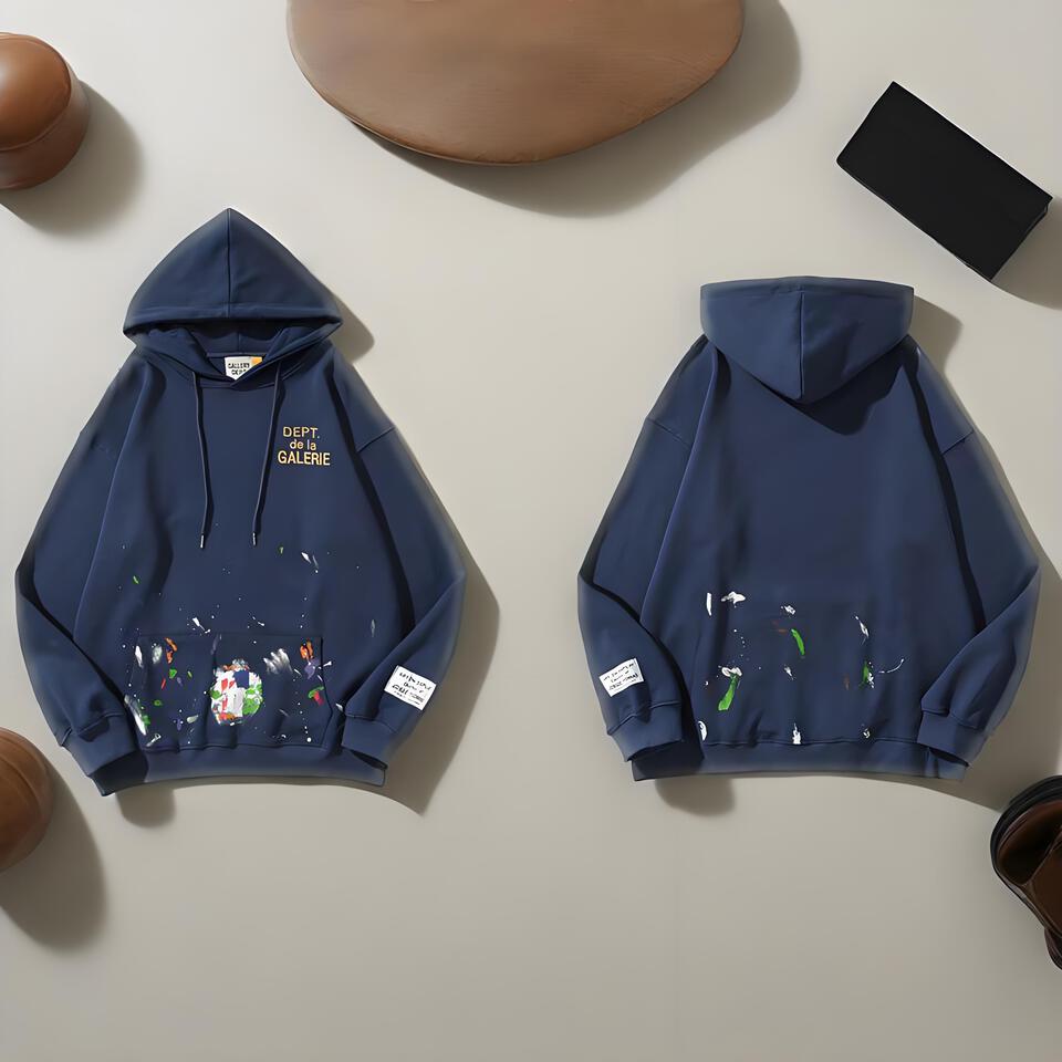 Gallery Dept Blue Cotton Graffiti Hoodie