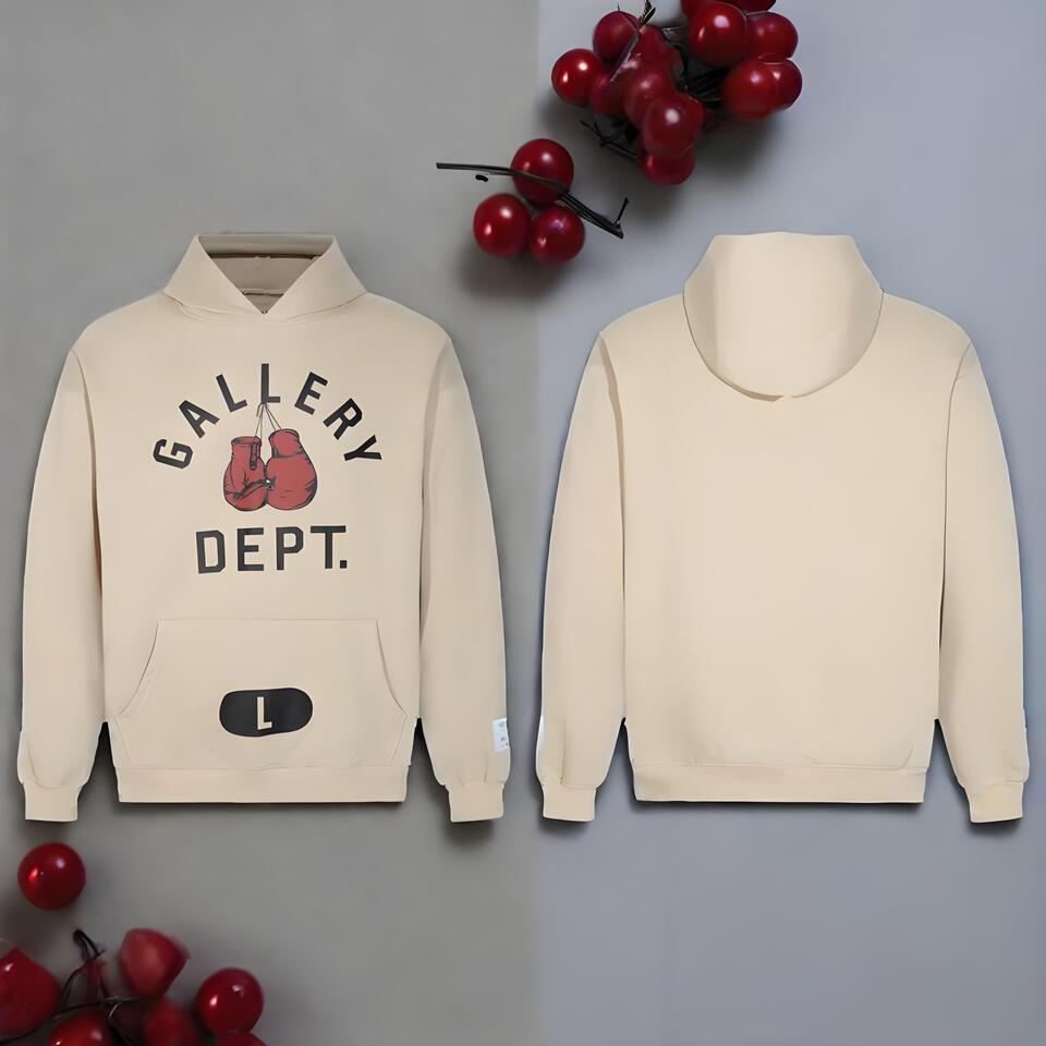 Gallery Dept Cream Hoodie Unisex Streetwear Pullover