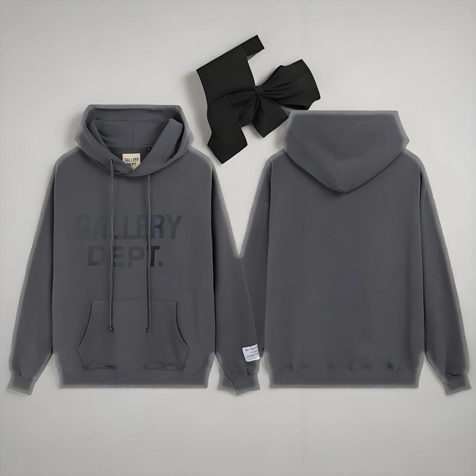 Gallery Dept Gray Cotton Hoodie Sweatshirt