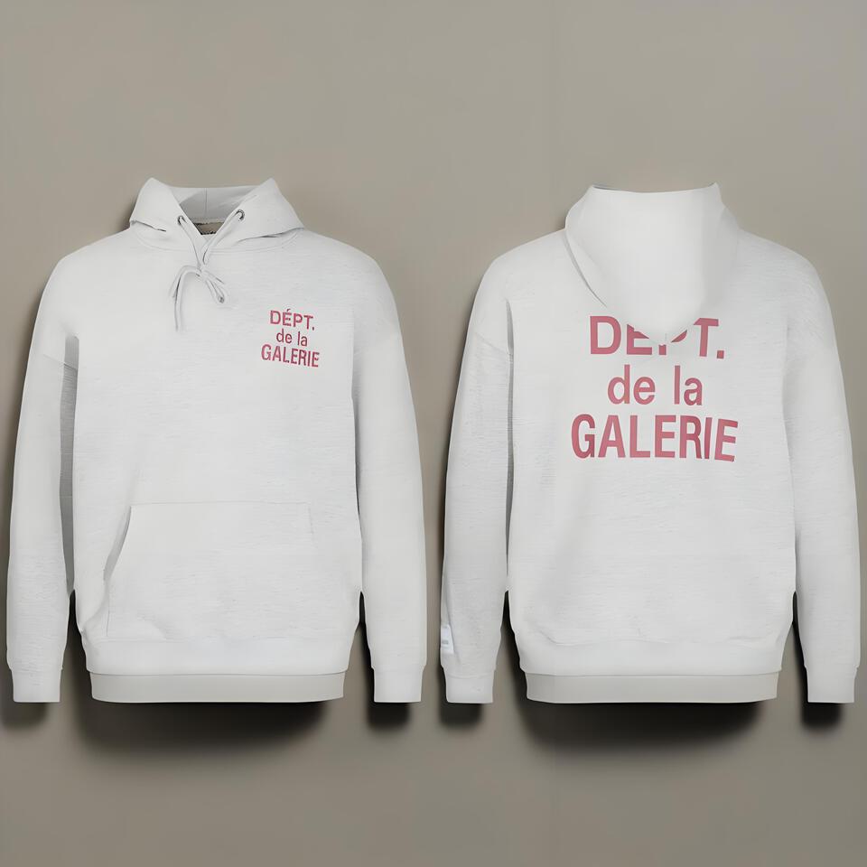 Gallery Dept Grey Hoodie Cotton Unisex Streetwear