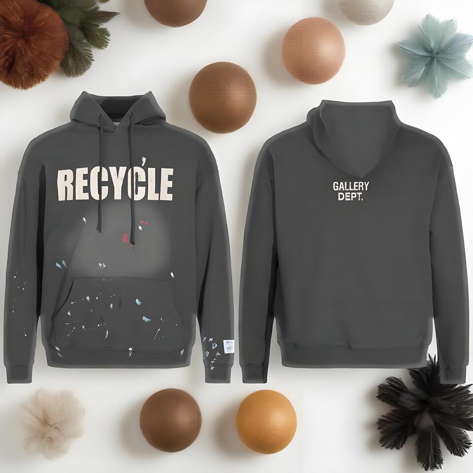 Gallery Dept Hoodie Charcoal Grey Street Art Print Sweatshirt