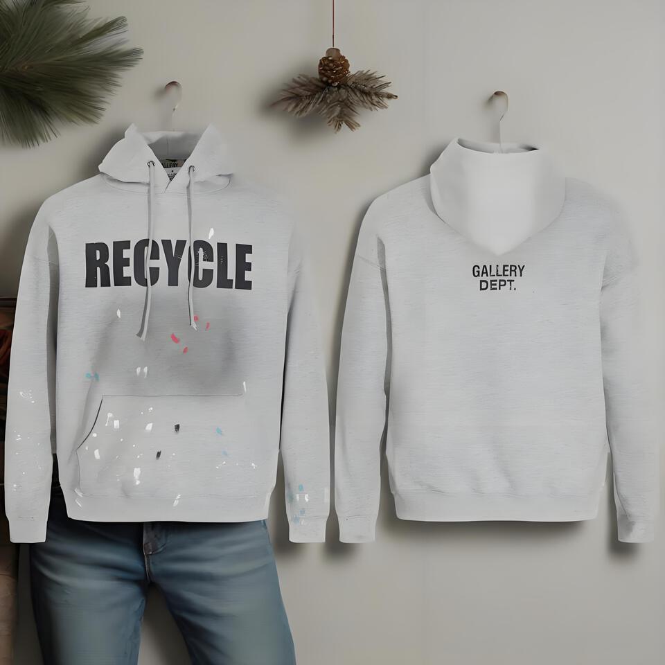 Gallery Dept Hoodie Graffiti Splatter Unisex Cotton Streetwear