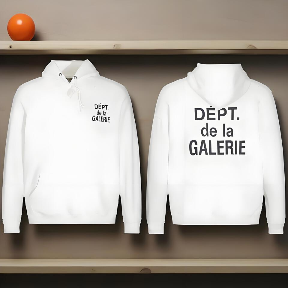 Gallery Dept White Cotton Unisex Hoodie Streetwear