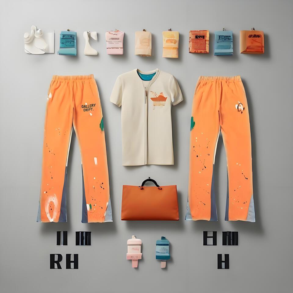 Gallery Dept White Green Black Graffiti Cotton Splatter Pants