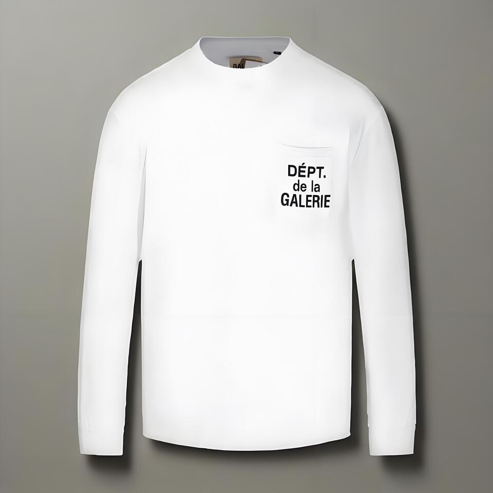 Gallery Dept White Long Sleeve T-Shirt Streetwear Print Unisex