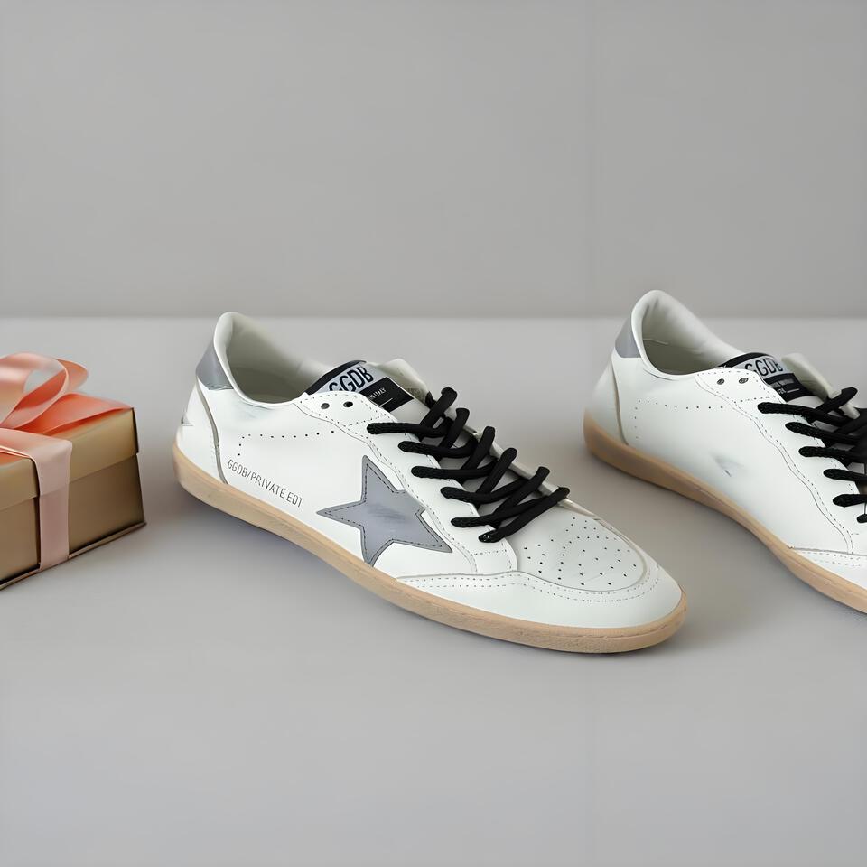 GCDB Retro Color-Block Leather Sneakers - Breathable & Durable Casual Shoes