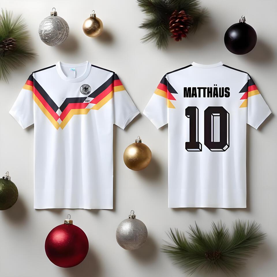 Germany Football Jersey White Cotton T-Shirt Retro 10 Matthäus Vintage Soccer Top