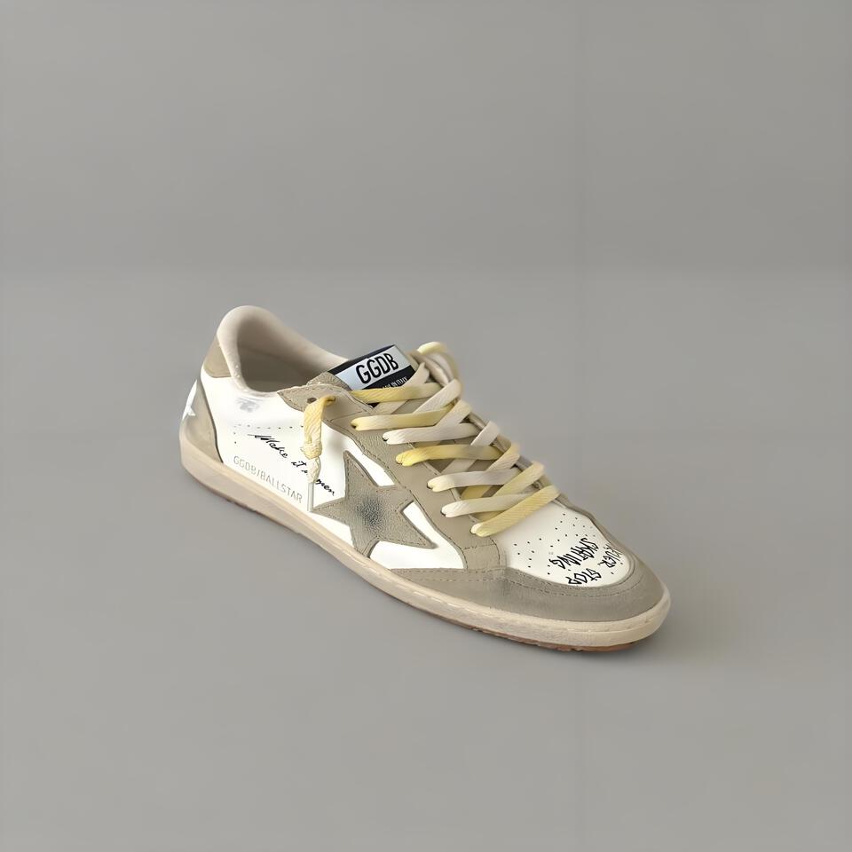 GGDB Ballstar Off-White Suede Vintage Dirty Sneakers