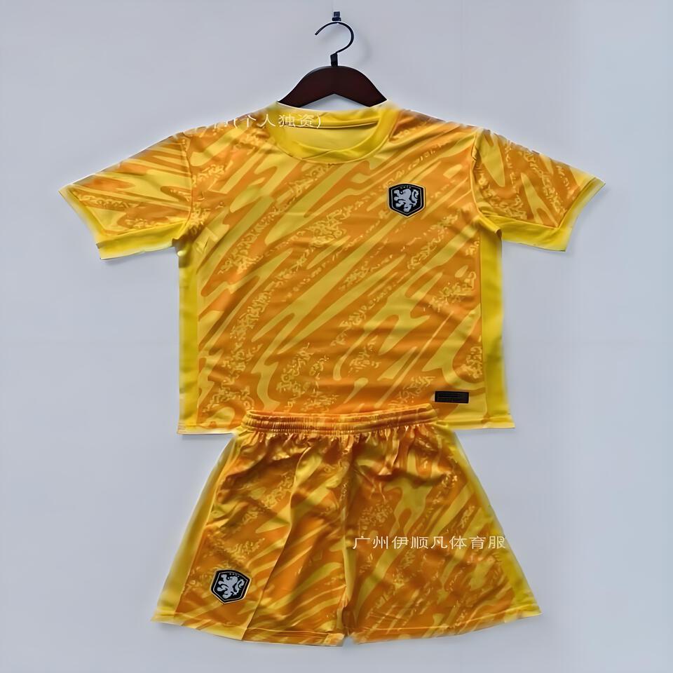 GK King Netherlands Yellow Football Jersey Classic Vintage