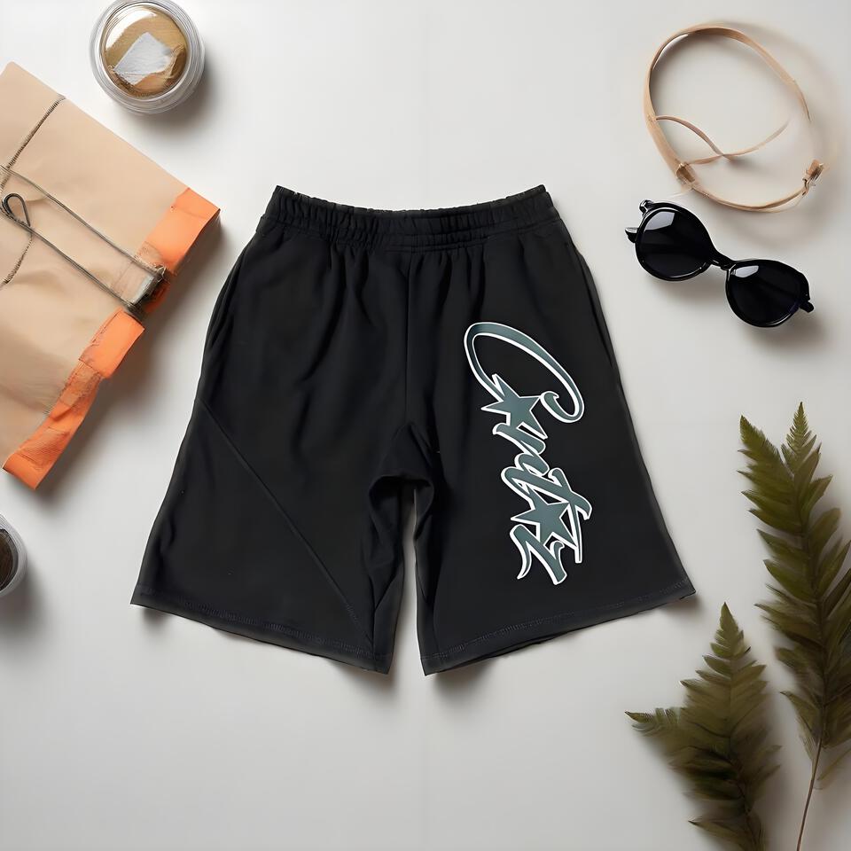 GRAF Starry Dust Black Loose-Fit Breathable Trendy Shorts