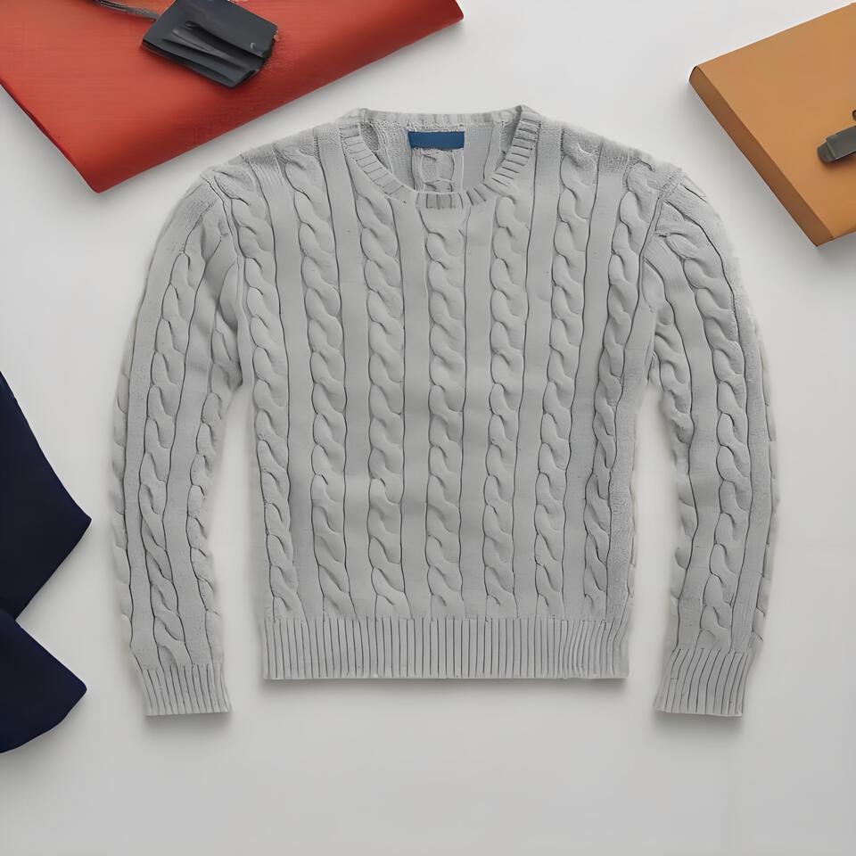 Gray Crewneck Knit Sweater Unisex Warm Breathable