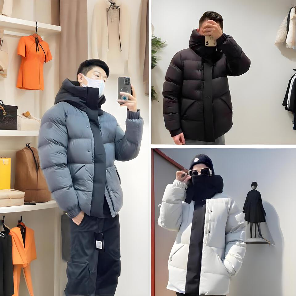 Gray Stand Collar Puffer Coat Urban Unisex Winter Parka